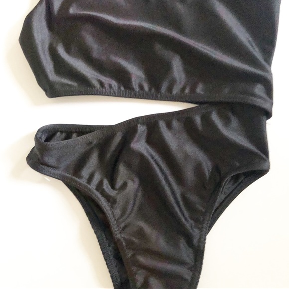 NWT Cut Out One Shoulder Swimsuit Blk sz 6p - Picture 6 of 6